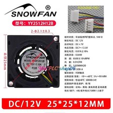 YY2512H12B Cooling Fan 25x25x12mm 12V 0.10A 4Pin New