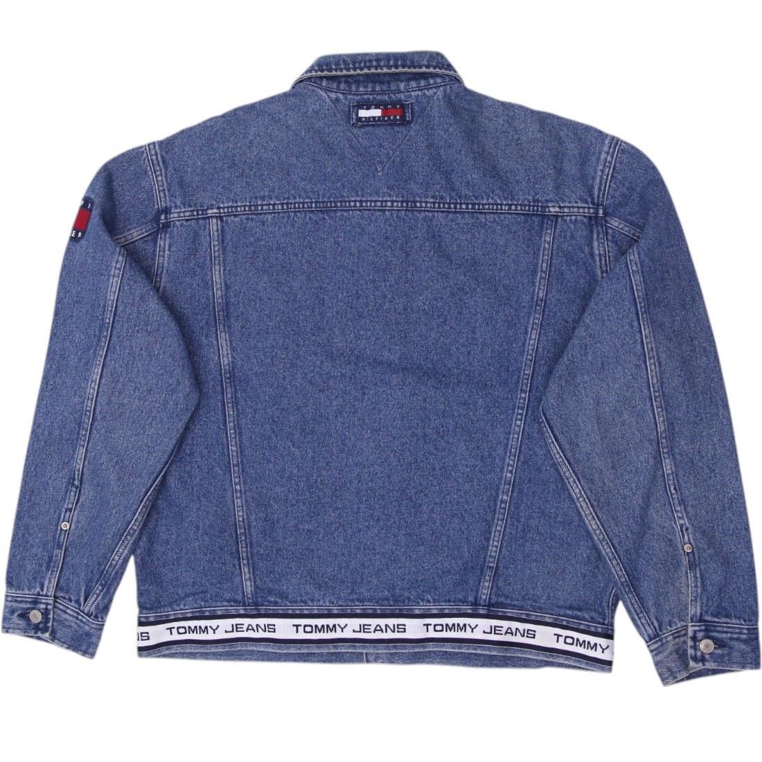 Vintage Tommy Jeans Denim Trucker Blue Jacket Size L thumbnail 2