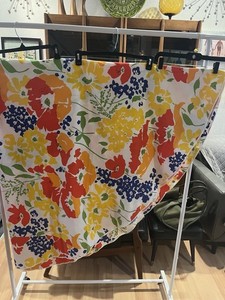 Vintage Round TABLECLOTH Multi-Colored Spring Floral Bright