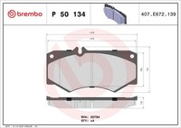 Brembo P 50 134 Bremsbelagsatz, Scheibenbremse For Mahindra MERCEDES-BENZ Oltcit
