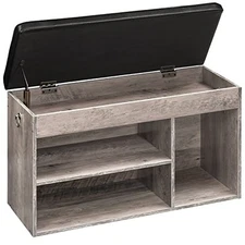 HOOBRO Shoe Storage Bench with Padded Cushion, Entryway Bench with Flip-Open