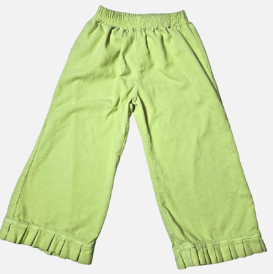 Girls Rosie Posie for Children in Bloon Lime Corduroy Wide Leg Pants Ruffle 2T