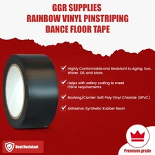 GGR Supplies T.R.U. CVT-536 Gray Vinyl Pinstriping Dance Floor Tape 3 in. Wid...