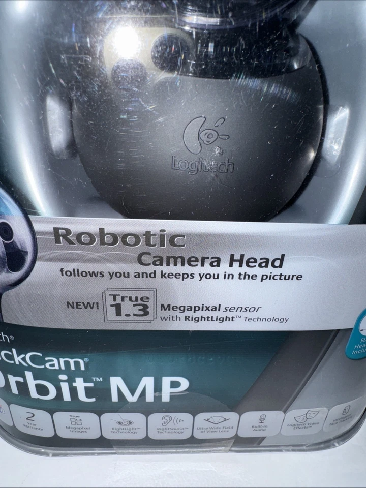 Logitech Black QuickCam Orbit MP Robotic Camera Head Webcam NEW - Image 2 of 4