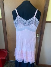 vintage pink 100 acetate and lace nightgown size 38
