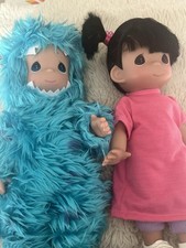 Rare Disney  Parks Monsters Inc Sully And Boo Precious Moments Doll New No Tags
