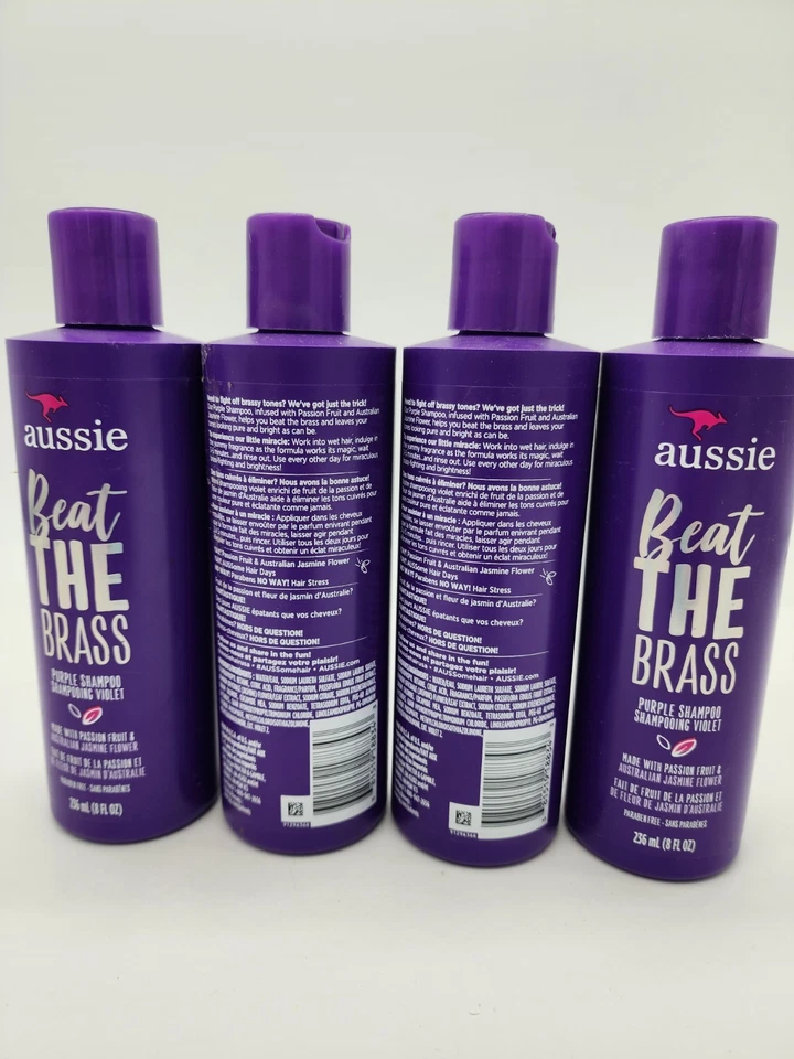 4 Pack Aussie Beat The Brass Paraben-Free Purple Shampoo for Colored Hair 8oz - Image 3 of 3