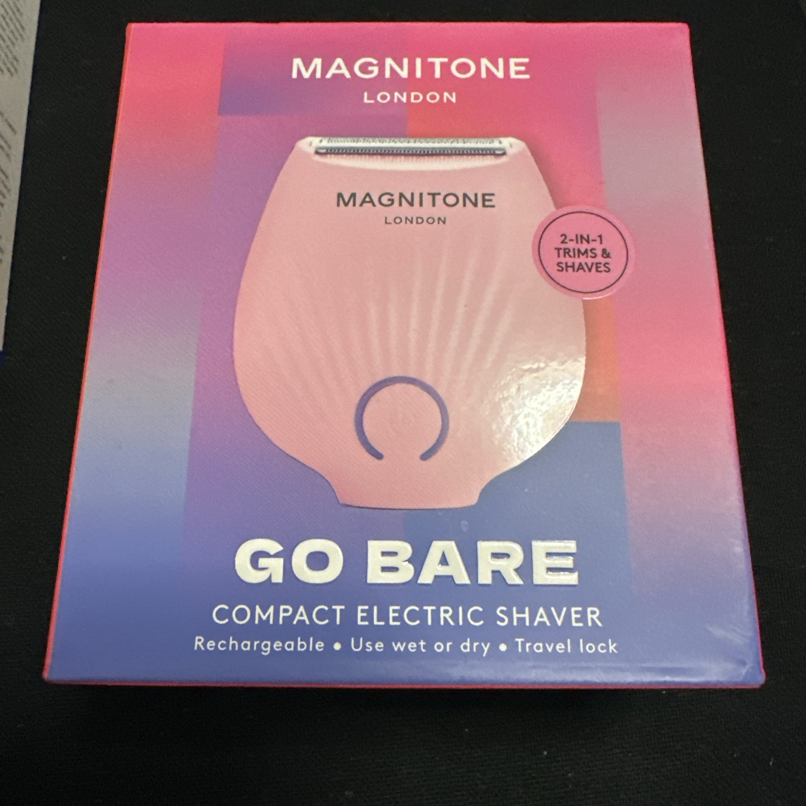 Magnitone Go bare! Rechargable Mini Lady Shaver Trimmer Hair Shaving Pink