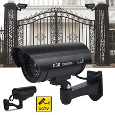 Dummy Security Camera Fake LEDs Flashing Light Home Surveillance CCTV Waterproof
