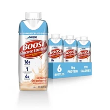 Boost Creamy Strawberry Non-Caffeinated Glucose Control Meal Replacement Drinks