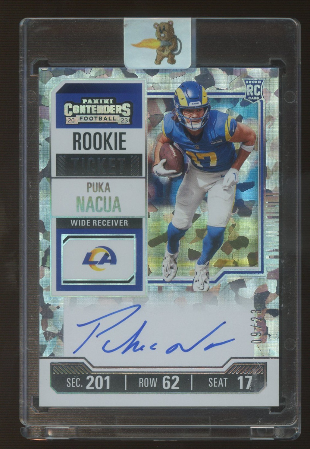2023 Contenders Cracked Ice Rookie Ticket #125 Puka Nacua Rams RC AUTO 9/23