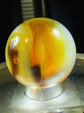 Vintage Christensen Agate Hybrid Cat's Eye Swirl Shooter Marble .97 UV