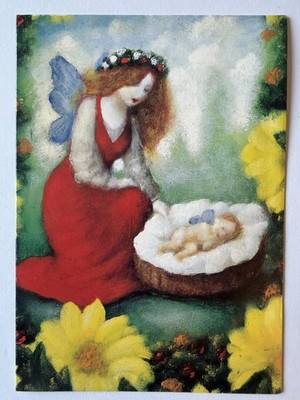 RARE Stephen Mackey Fairy With Baby Greetings Card Vintage
