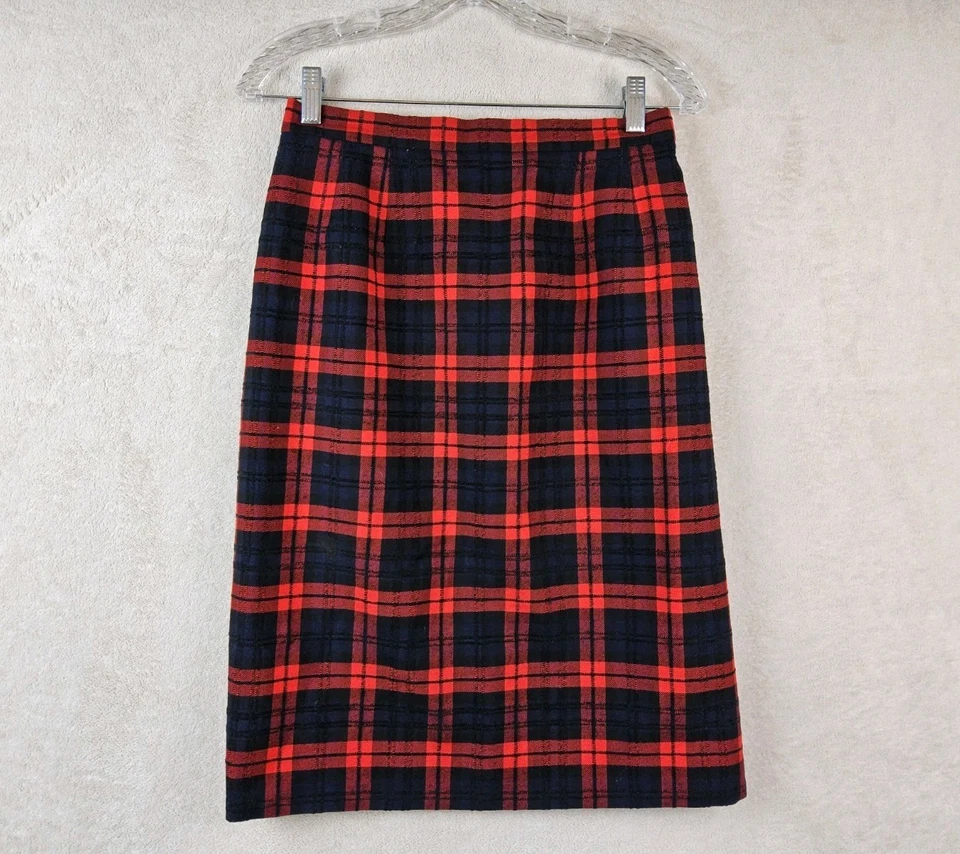 Falda a cuadros de lana vintage Burberrys of London talla 13