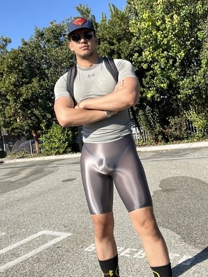 Men's Compression Shorts Shinny Sheer Tights Gray Color NEW!!!