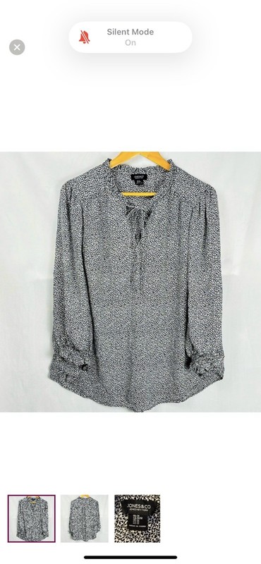 Jones New York Jones & Co Blouse Black And White Print Size 1X