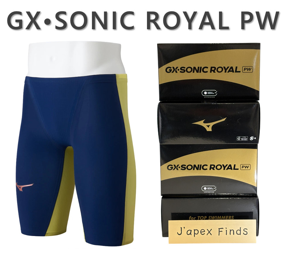 Mizuno GX SONIC ROYAL PW Swimwear N2MBD001  Navy Yellow Men Swimsuit New model