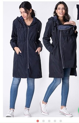 Seraphine Skylar Maternity+Baby Carrying Raincoat 3 In 1 Navy Size 12
