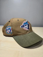 Vintage Toronto Blue Jays Block Head American Needle Brown Snapback Hat