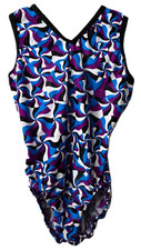 Motion Wear Leotard Leo CL Child Large Multi Strap Gymnastics Dance Purple Foil