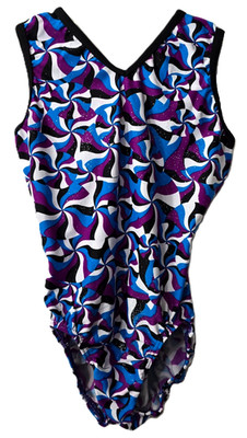 Motion Wear Leotard Leo CL Child Large Multi Strap Gymnastics Dance Purple Foil