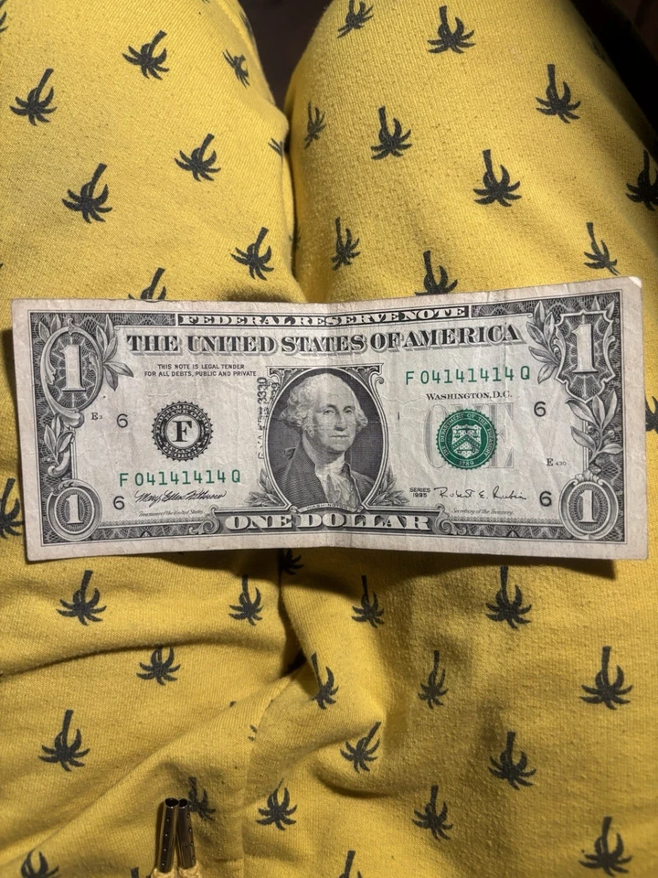 1995 1 Dollar Bill FANCY RARE SERIAL NUMBERS - Image 2 of 3