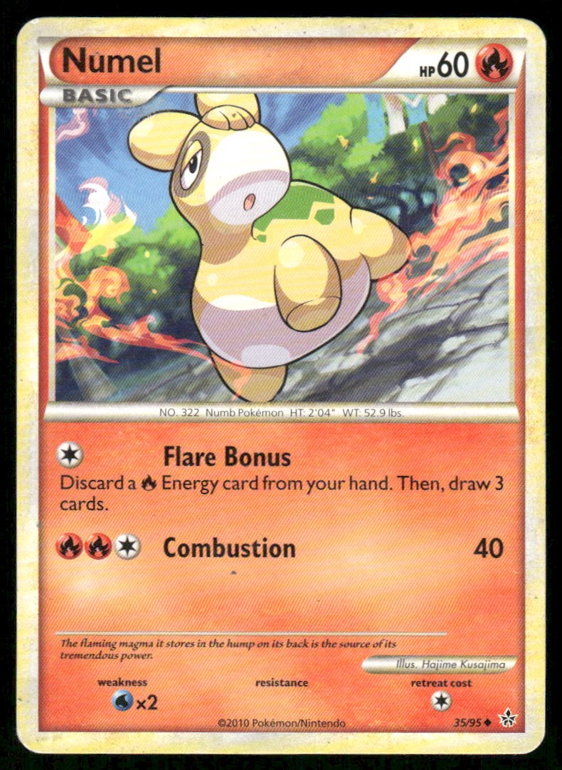 Numel 35/95 Uncommon HGSS Unleashed Pokemon Lightly Played