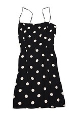 Reformation Sleeveless Polka Dot Mini Dress in Black
