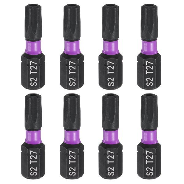 "8St TT27 Torx Schraubendreher Bit 1/4\" Sechskantschaft 1\" LäNge 6-Punkt S2 Stahl"-image