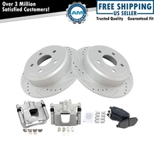 Rear Brake Pads & Drilled Rotors Kit Fits 2007-2017 Jeep Wrangler