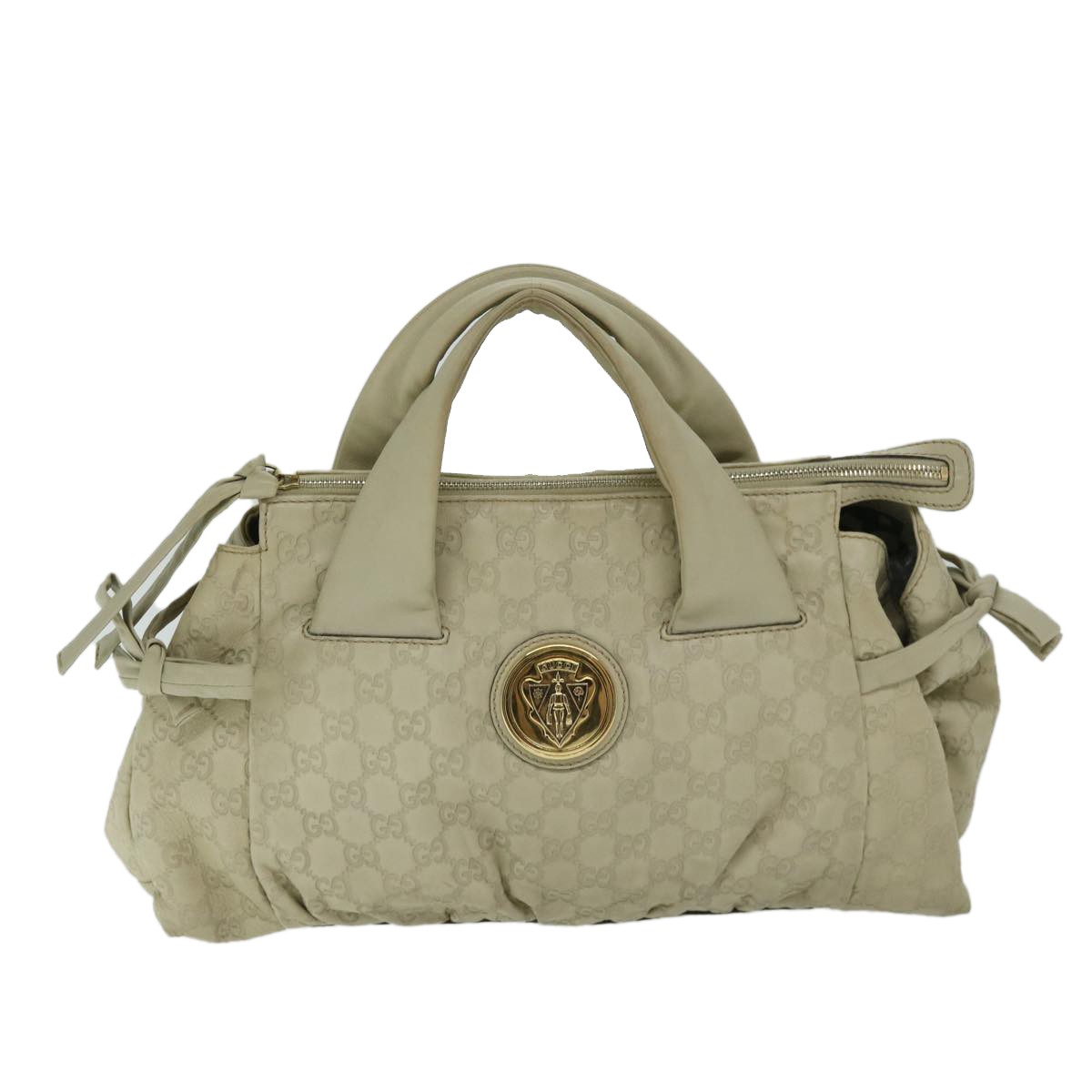 Gucci GG Beige Canvas Handbag Authentic Luxury Tote