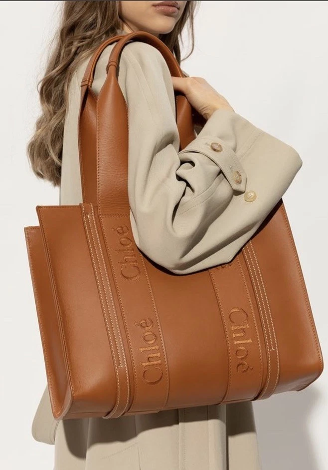 Chloe — Chloe Medium Woody Handbag/Tote- Caramel Leather- MSRP $1990