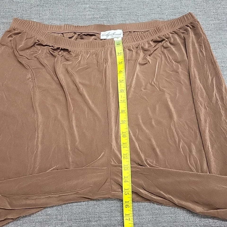 Carolyn Strauss Collection Womens Pull On Dressy Trendy Pants 3X Plus Size Brown - Image 3 of 4