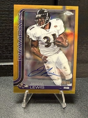 JAMAL LEWIS 2025 TOPPS CHROME LEGENDS AUTO GOLD /50 #CLA-JL RAVENS Q2161
