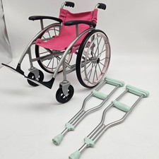 Our Generation Doll Wheelchair  Crutches Set Pink 18 Inch Doll Accessory Toy