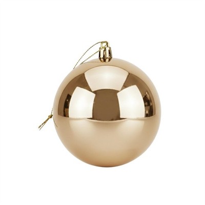 Christbaumkugel groß 20 cm champagner glänzend bruchsicher Dekoration