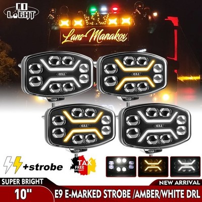 4x LED Fernscheinwerfer 12/24v Fernlicht Mit Positionsleuchte Blitzlicht LKW PKW