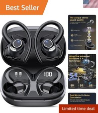 Waterproof Sport Bluetooth Earbuds - 48 Hours Battery ENC Noise Cancelling