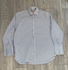 Pink Thomas Pink Men’s White And Navy Long Sleeve Shirt. Size XL. Good Condition