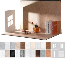 10 Pcs Product Photography Backdrops with Shadow Boards, 23x35 In, 20 Patterns