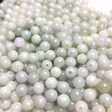 100pcs Natural Grade A Green Jade Jadeite Beads 7-7.5mm DIY Bead
