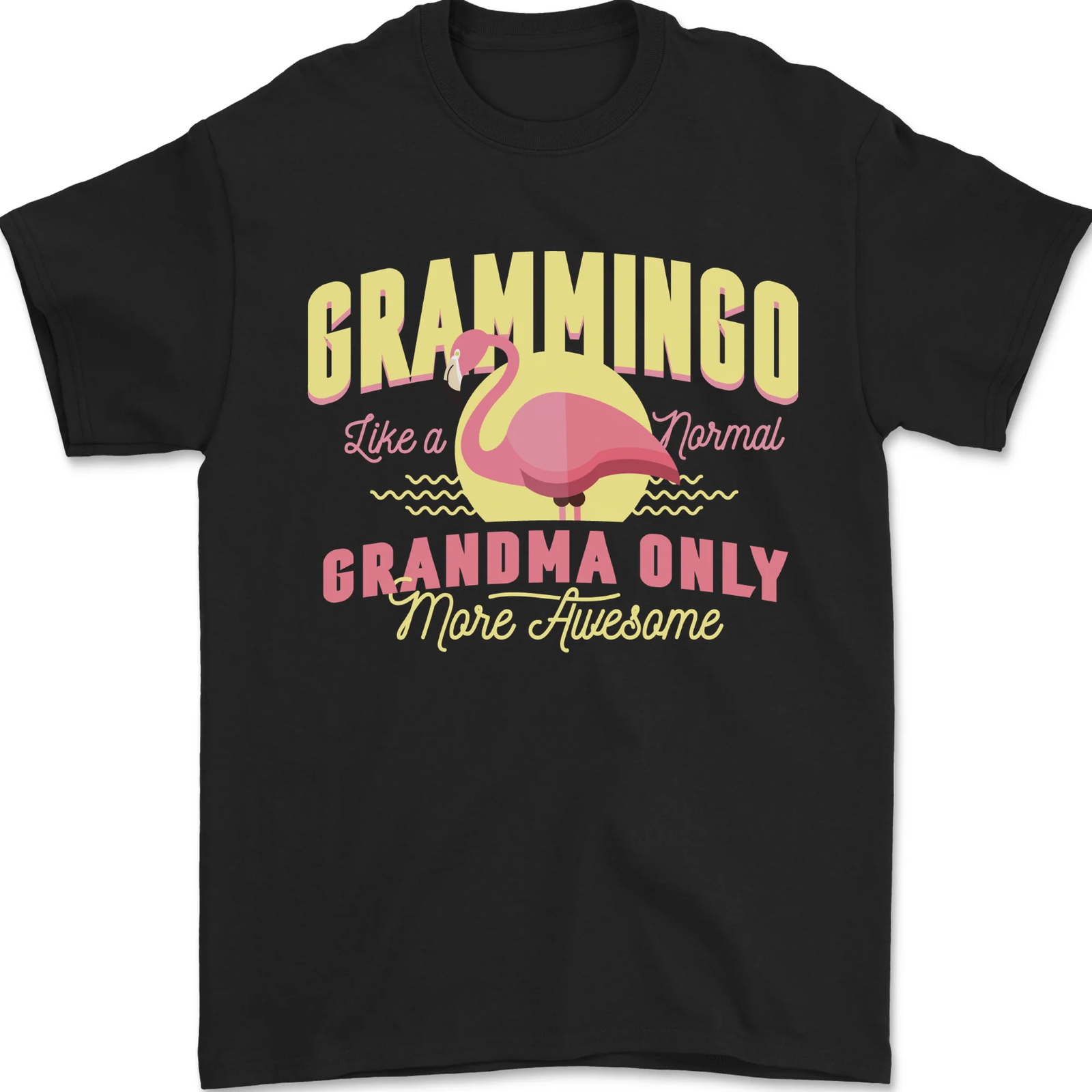 Gramingo Funny Grandma Flamingo Mens T-Shirt 100% Cotton