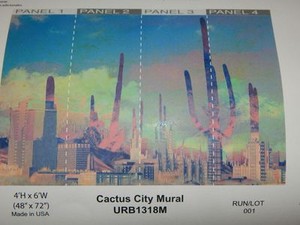 Urban Outfitters Cactus City Wallpaper Mural-4 x 6