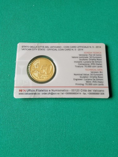Vaticano 2014 - 2017 - 2024 : 50 Cent - 3 Coincard - FDC - " PAPA FRANCESCO" - Foto 3 di 7