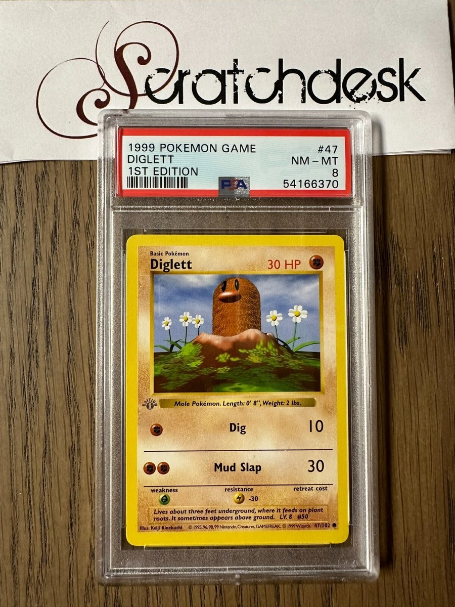 PSA 8 - Pokemon DIGLETT - Base Set SHADOWLESS 1st EDITION - 47/102