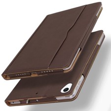 Brown Smart Wallet Case Stand Leather Cover For Apple iPad 9th Generation 10.2"
