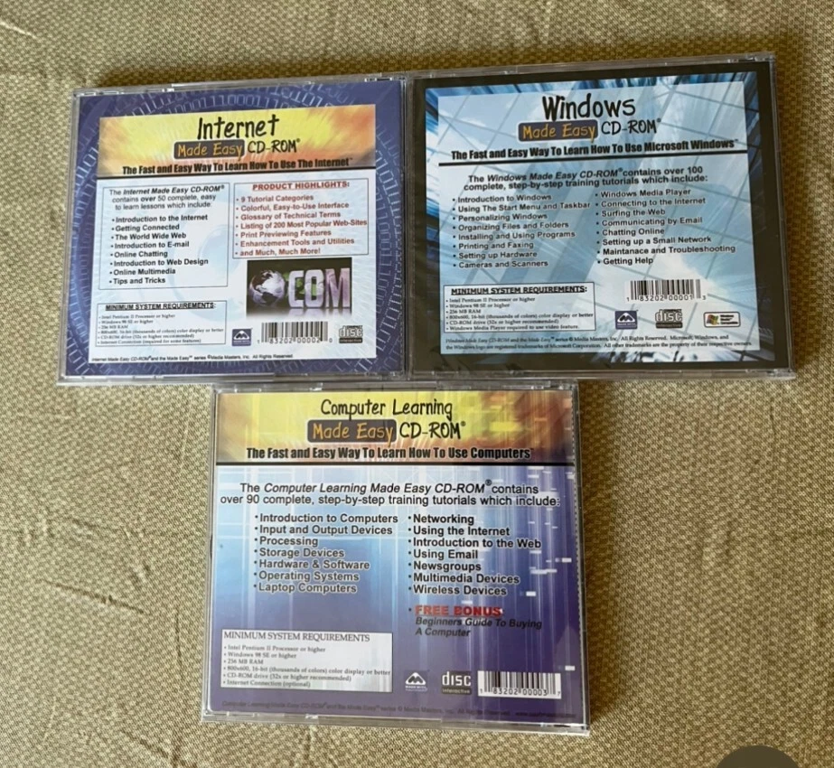 CD-ROM: COMPUTER LEARNING Made Easy, WINDOW Made Easy, INTERNET Made Easy  3 CD  - Image 2 of 2