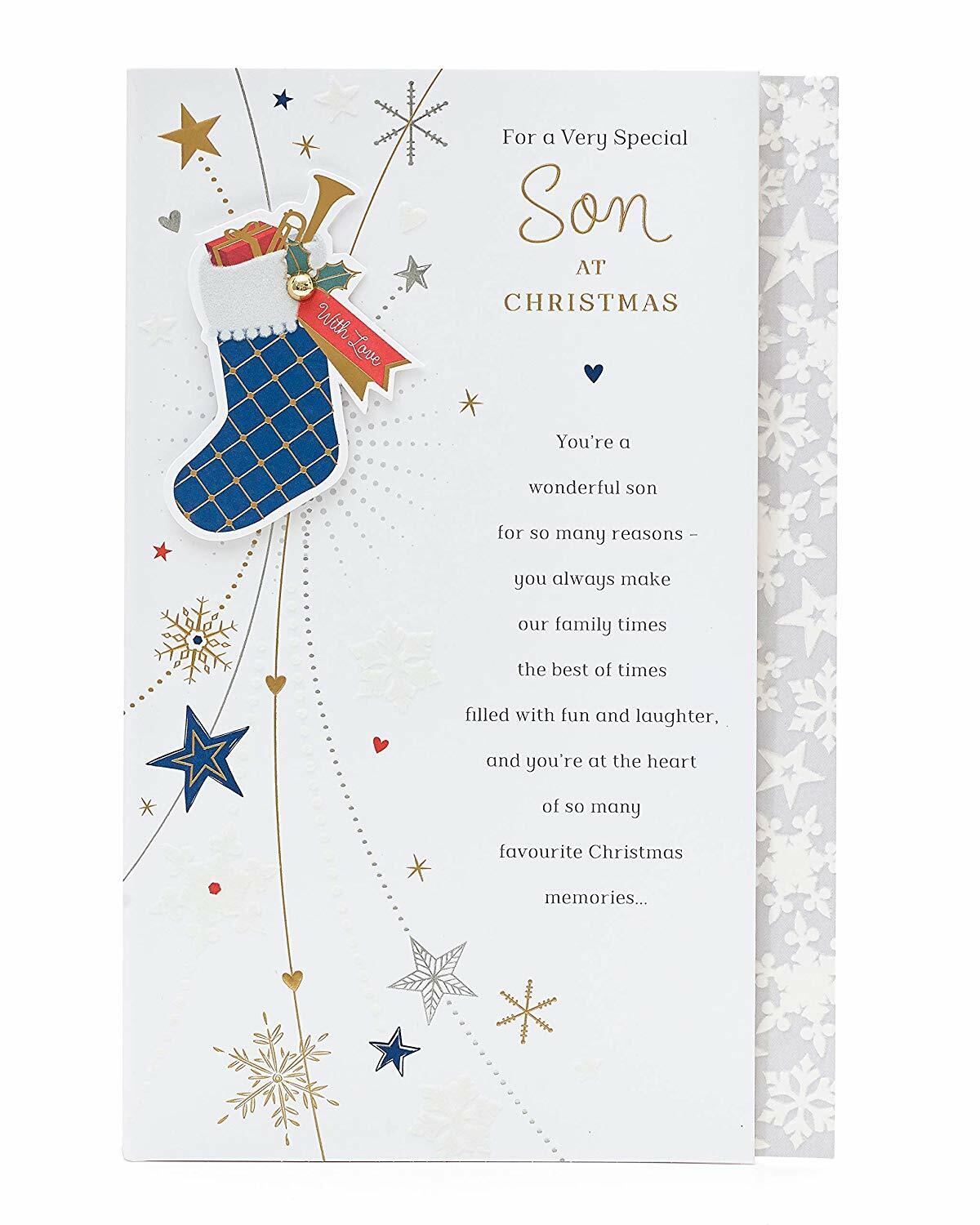 Son Luxury Christmas Card With Lovely Words