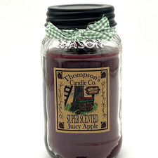 Thompson' Candle Co. Super Scented Juicy Red Apple Mason Jar Candle Size 12 oz