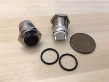 2 Pieces Black Metal N/O Round Momentary 12mm 12v Push Button Switch C26